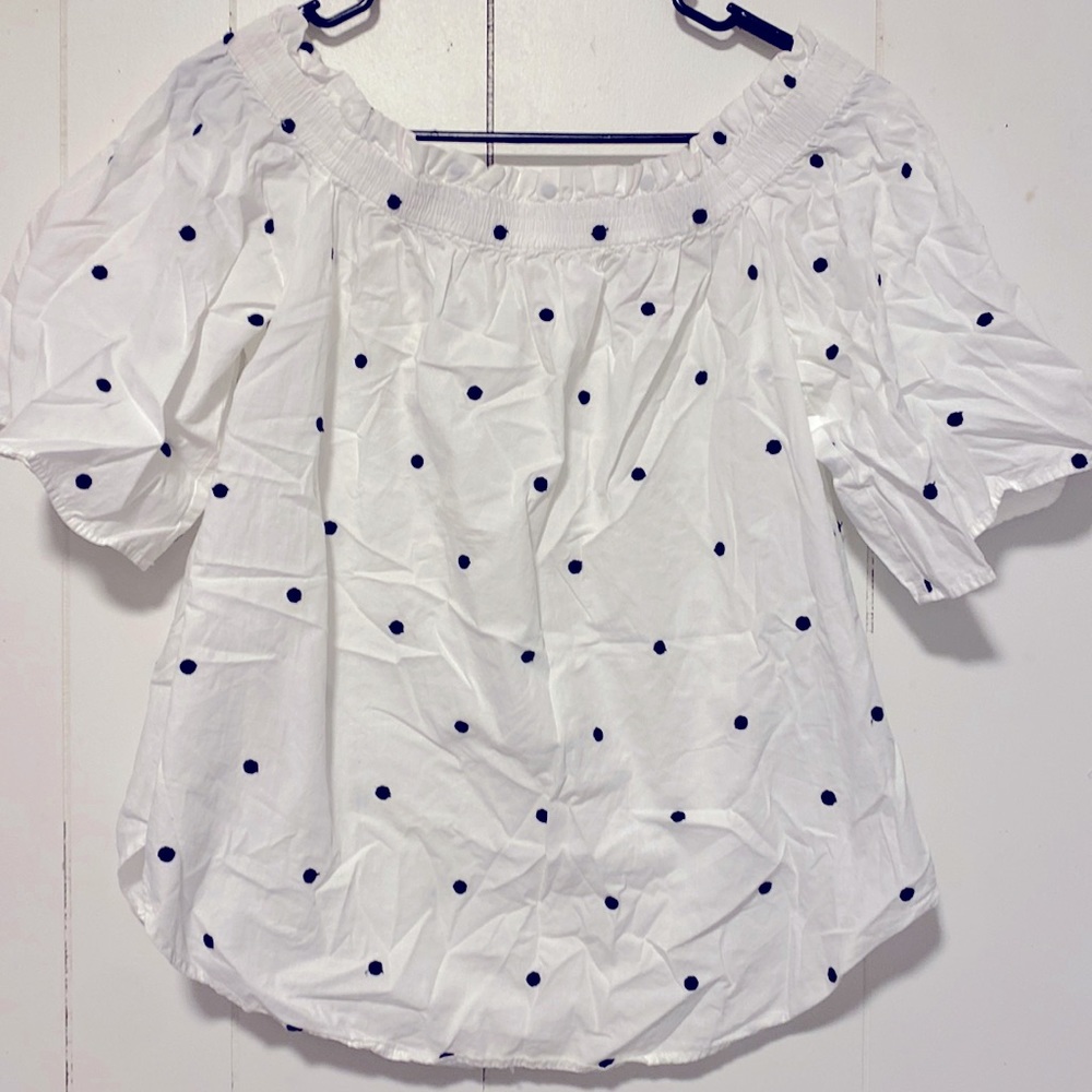 Polka dot off the shoulder top
